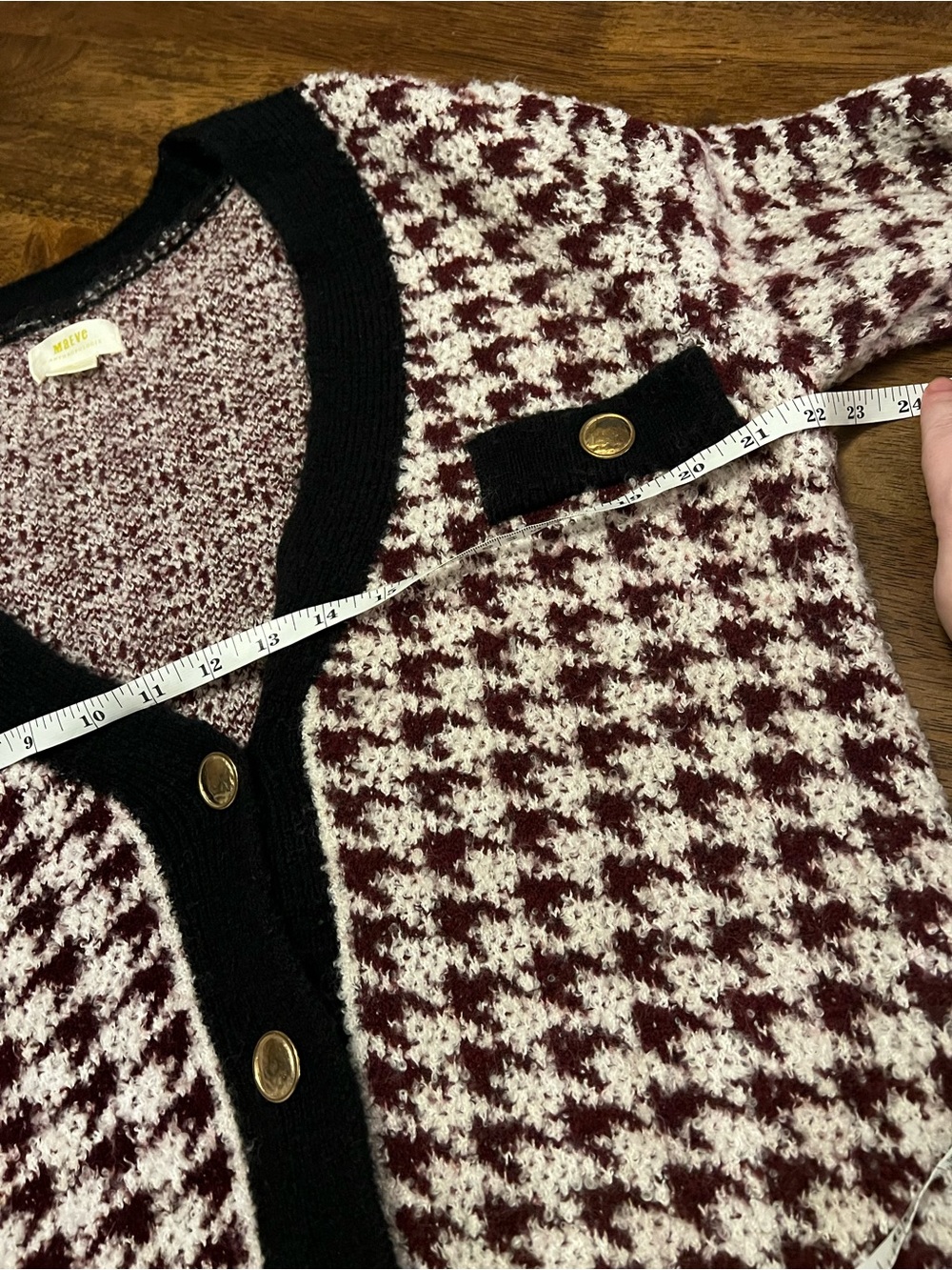 Anthropologie Maeve Houndstooth Cardigan Sweater Small - Picture 9 of 13